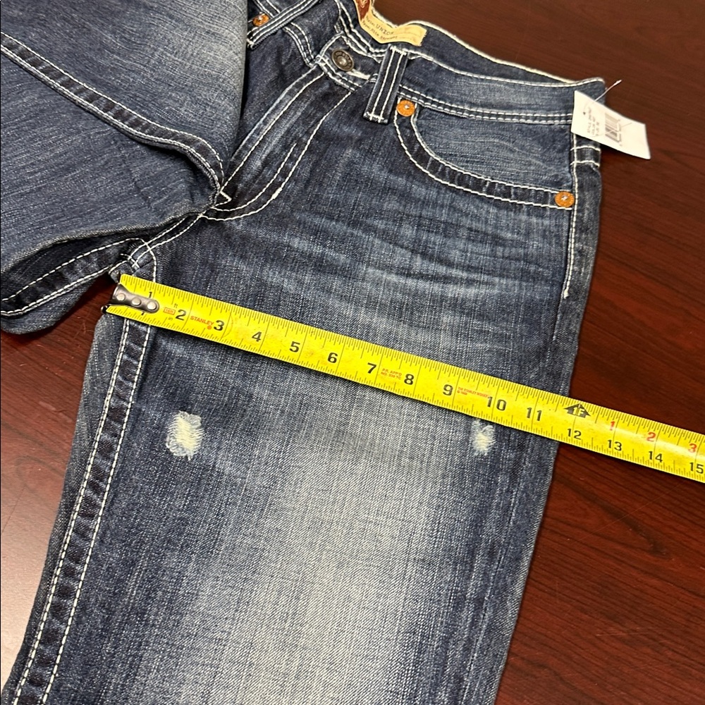 Men's Big & Tall Vintage Thick Stitch Embroidered Distressed Jeans - Picture 15 of 15